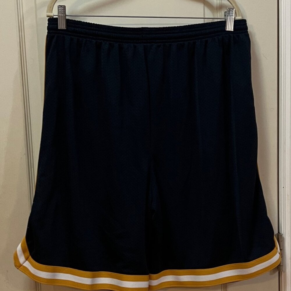 Champion Men's XXL 100% Polyester Mesh Athletic Shorts. Blue/yellow/white. - Picture 4 of 4